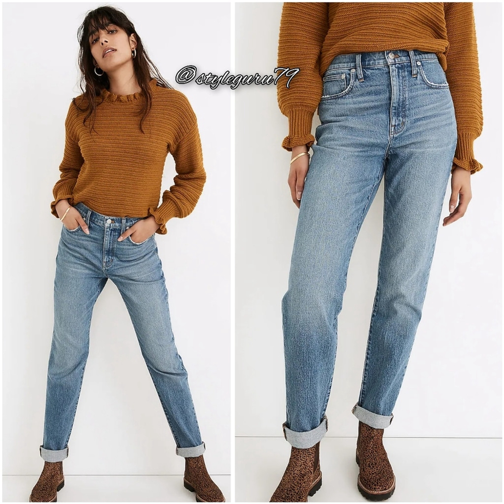 Madewell Light Blue Straight Leg Jeans High-Rise Relaxed Fit